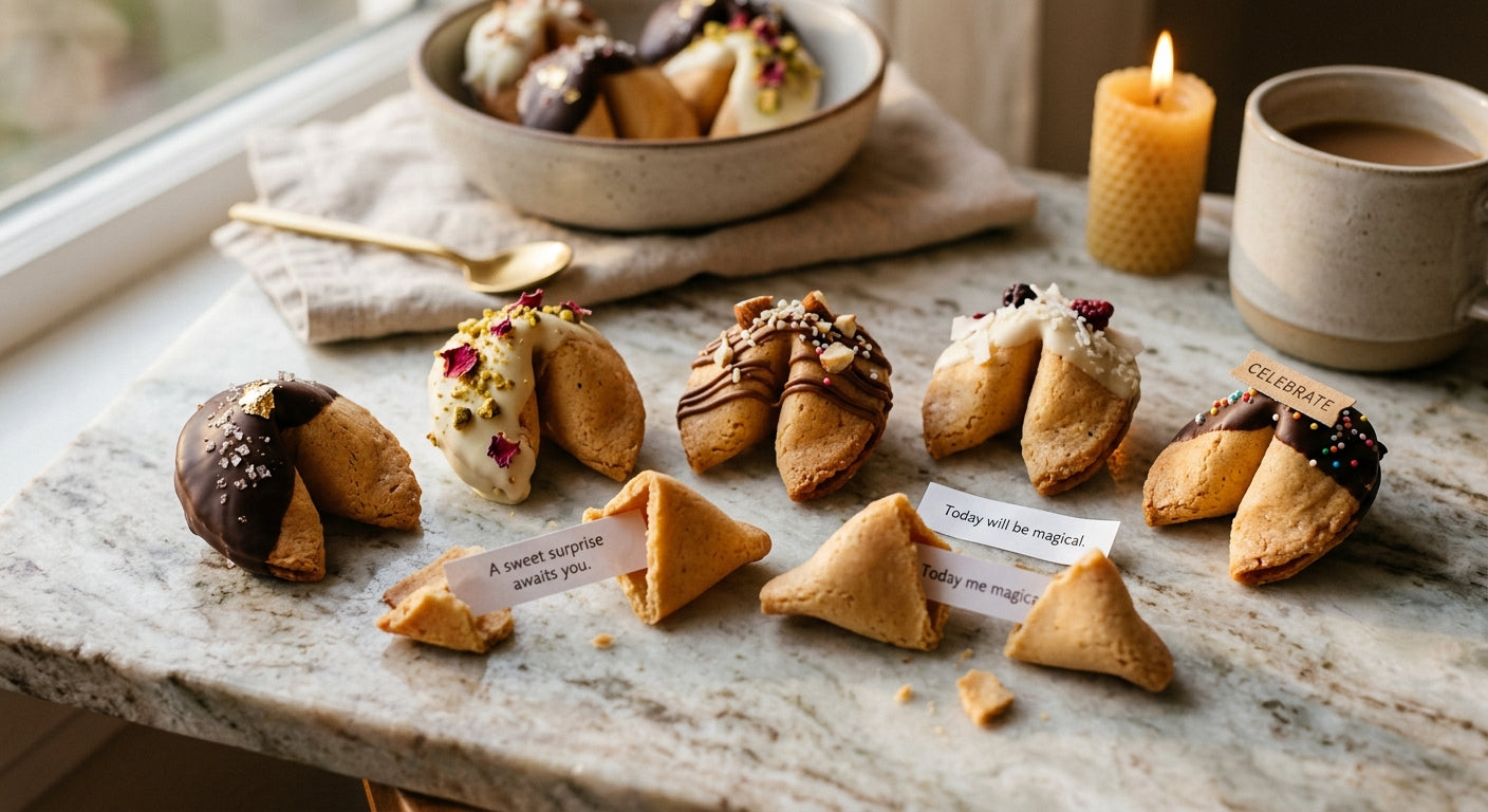 Handcrafted fortune cookies